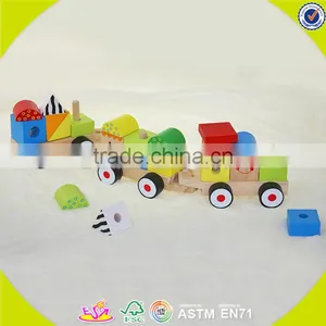 Wholesale Top Sale Multifunction Pulling Train Toy Stylish Wooden Pull Train Toys W05C008 thumbnail-6
