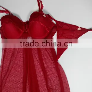 Sexy Lingerie Woman Underwear /babydoll and Sexy Thongs Set thumbnail-1