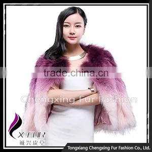 CX-G-A-01C China Manufacturer Dyed Women Raccoon Fur Jacket thumbnail-2