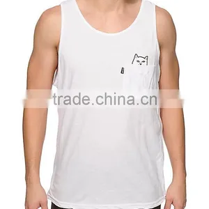 Custom Cotton Breathe Freely Absorbent Water Tank Top With Pocket thumbnail-6