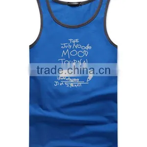 2017 New Fashion Design OEM Customized 3D Print Your Own Brand LogoSportswear 95%Cotton 5%Spandex Plain Gym Stringer Men Singlet thumbnail-3
