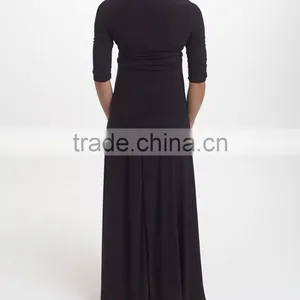 New Fashion Maternity Dresses With Black Tie-Waist Maternity Maxi Dress Half Sleeve Women Clothing WD80817-9 thumbnail-2