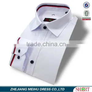 2017 Men's White Dress Formal Shirts With Contrast Color on Collar and Cuff thumbnail-1