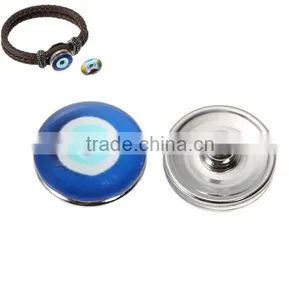 18mm Glass Fit Snap Button Bracelets Round Silver Tone At Random Eye Pattern thumbnail-3