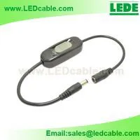 LED Lighting Inline Switch, Slide Design, With DC Barrel Connector thumbnail-1