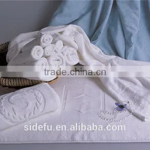 Star Hotel Used White 100% Cotton Jacquard Terry Towel thumbnail-2