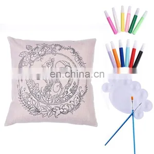 Custom Toy OEM Design Creative Painting Toy Kids DIY Craft Colorful Cushions thumbnail-1