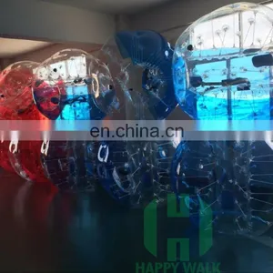 Half Clear and Half Red/Blue 0.8mm 100% TPU 1.5m Dia Bubble Soccer Inflatable Giant Globe Ball Body Bumper Ball for Adult thumbnail-3
