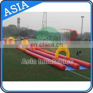 100m Dual Lanes Airtight Inflatable Water Slip n Slide The City / Slip Slide / Belly Slide thumbnail-1