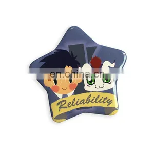 Custom Cheap Heart Shape Printing Metal Custom Tin Badges thumbnail-1