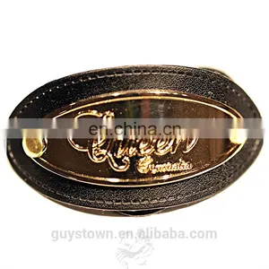 Custom Metal Casting Logo Tag Nail PU Leather Badge Patch for Shoe thumbnail-1