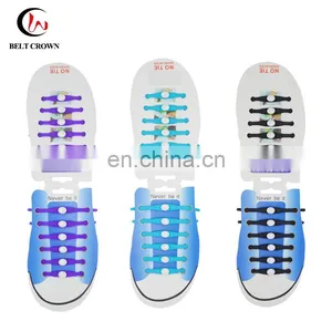 Design Your Own High Quality Round Elastic Silicone Shoelaces Lazy no Tie Shoe Laces for Shoes thumbnail-4