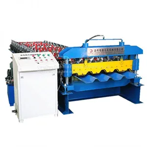Roof Panel Metal Roofing Fascia Trapezoidal Tile Roll Forming Machine For Sale thumbnail-1