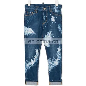DiZNEW OEM High Quality Blue Painting Denim Clothing Kids Boys Biker Jeans Pants thumbnail-1