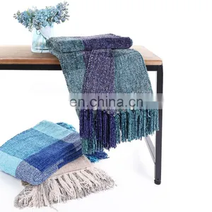 Amazon Hot Selling Cheap Chenille Knitted Blanket thumbnail-6