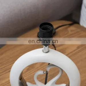 Novel Gift Item Love Theme Custom Swan Shape Ceramic Modern Nordic Table Lamps for Hotel Home Decor thumbnail-5