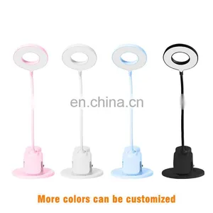 5W 1250mAh USB Charge Battery Desk Lamp Touch Control Bedside Reading Led Clip Table Lamp thumbnail-1