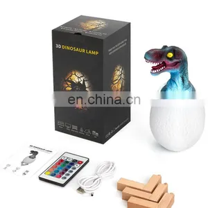 2020 Amazon Hot Seller Kids Toy Creative Desk Lamp3D Dinosaur Egg Night Light With USB Rechargeable thumbnail-1