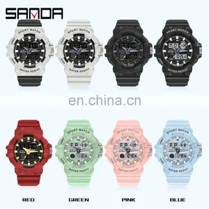 SANDA 3037 Ladies Mens Analog Digital Watches Military Waterproof Clock Casual Watch Women thumbnail-5