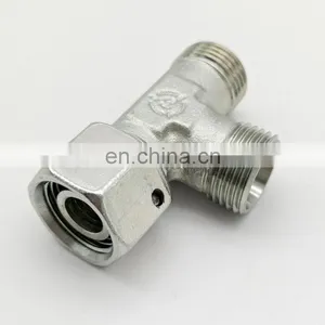 Bulkhead Swivel Male Run Tee Compression Equal Tee Fitting Double Ferrules Stainless Steel Tube Fittings thumbnail-1