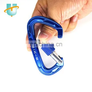 3.9inch 24kn Aluminum Hook Outdoor Rock Climbing Carabiner Hook With Screw Gate thumbnail-1