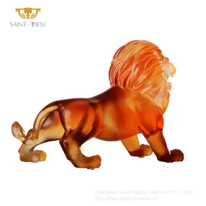 Customization Crystal Hand Carved Interior Decorative Lion King Sculpture Statue thumbnail-1