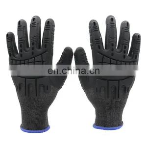Factory Custom Industrial TPE TPR Black Anti Impact Protection Mechanical Work Safety Gloves thumbnail-2