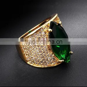 Dongguan Factory Direct Cocktail Jewelry Color Stone Zircon Red Blue Green Ring thumbnail-6