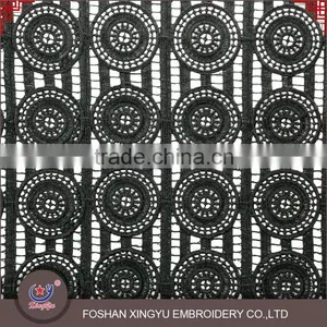 Fashion High Quality Black Embroidered Dress Lace Fabric Swiss Voile With Cutwork Embroidery thumbnail-2