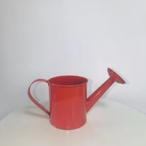Red Valentine's Day Printed Metal Planter Set & Decorative Watering Can, Galvanized Metal Flower Pots for Holiday Decor thumbnail-3