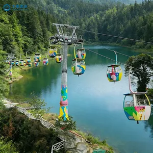 DQ Aerial Ropeway Cable Car-Compact Steel Design for Parks/Zoos/Outdoor Areas 100-500kg Capacity 5-10 Passengers Cableway System Cable Car thumbnail-2