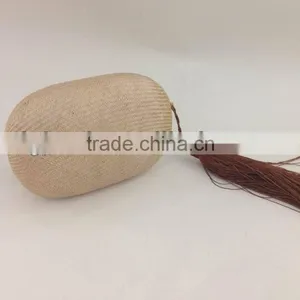 Newest Women Nude Straw Woven Evening Bag thumbnail-1