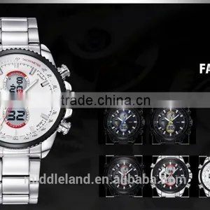 Stainless Steel Band Men's Quartz Watches Business Casual Men's Big Crown Men's Wristwatches MIDDLELAND 8018 thumbnail-5