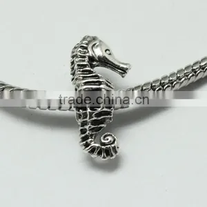 Lead Free Nickle Free Zinc Alloy Pdora Seahorse Jewelry Hole Beads for Bracelets and Necklace thumbnail-1