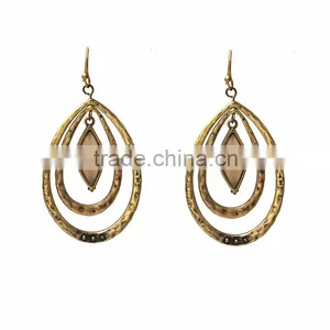 Latest Anti-Gold Jewelry Double Circles Bali Designs Hook Earrings thumbnail-1