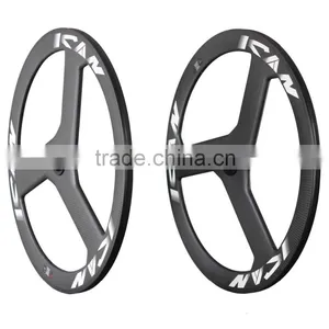 Good Quality Tri-spoke Bike Wheels Carbon 3 Spoke Fiexed Gear Track Carbon Bicycle Wheel thumbnail-2