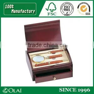 High-end Wooden Pen Box With Pull-out Drawer thumbnail-1