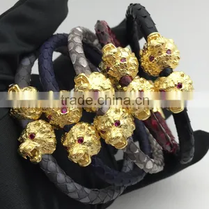 2016 Fashion Jewelry Retro Gold Lion Head 316 Stainless Steel Bracelet thumbnail-6