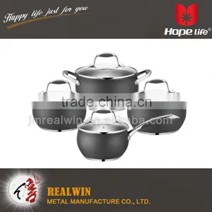 Top Products Hot Selling New 2016 Shallow Stock Pot Cookware Set Kitchen , Non-stick Cookware With Lid thumbnail-1