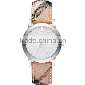 Classic Fabric Check Strap Watch Lover Couple Watches thumbnail-1