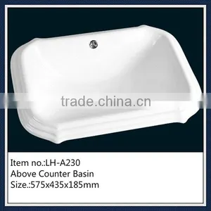 Outdoor Smooth Glaze Ceramic White Basin Counter thumbnail-1