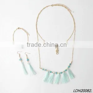 Tassel Layering Sea Horse Pendant Necklace Bracelet Earring Jewelry Set Supplier's Choice thumbnail-2