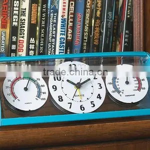 Customized Plastic Temperature and Humidity Meter Table Clock for Promotional Gifts thumbnail-1