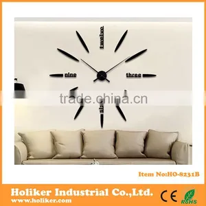 2016 New Design Home Decorative Large Acrylic Mirror 3D Diy Wall Clock Supplier's Choice thumbnail-2