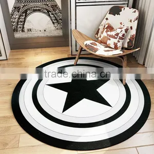 Round Captain America Shield Rug Loop Pile Carpet Durable Eco-Friendly CDoor Floor Bath Mat Customize Size and Pattern thumbnail-1