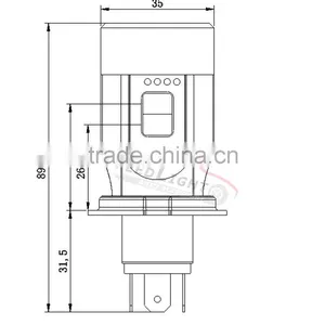 New Arrival M4 Motorcycle LED Headlight H4 20W 2000LM With Hi Low Bean thumbnail-6