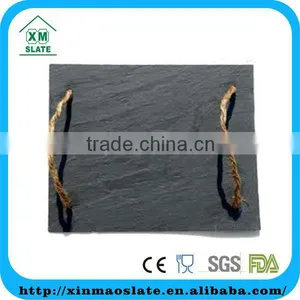 Slate Cheese Board With Hemp Rope Handle Slate Dinnerware Tray With Handles thumbnail-1