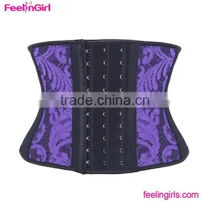 Purple Lace Trim 9 Steel Bone Waist Cincher Corset thumbnail-1