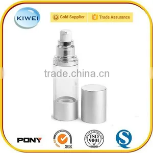 Airless Pump Bottle Silver Frosted 0.5 oz (15 ML) thumbnail-1