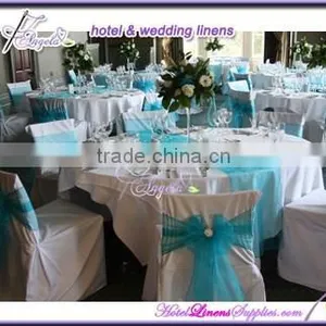 Light Blue Wholesale Organza Table Runners for Wedding Table Decorations thumbnail-1